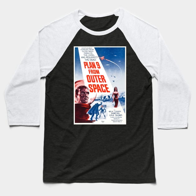 Plan 9 From Outer Space! Baseball T-Shirt by Invasion of the Remake